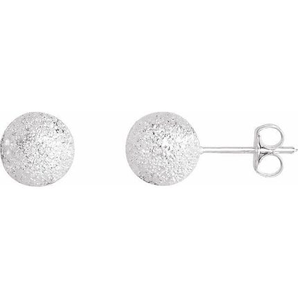 Sterling Silver 5 mm Stardust Ball Earrings