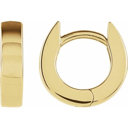 14K White 10.2 mm Hinged Hoop Earring