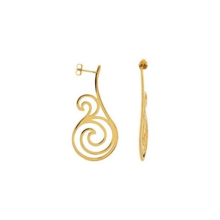 14K Yellow Scroll Earrings
