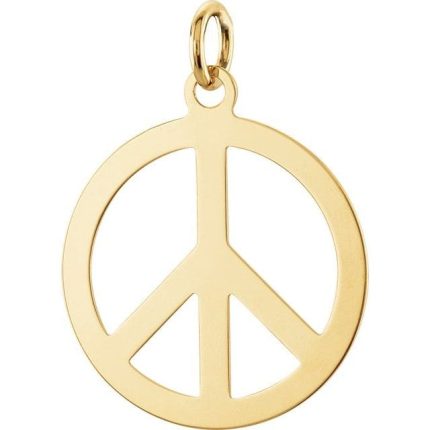 14K White Peace Sign Earrings