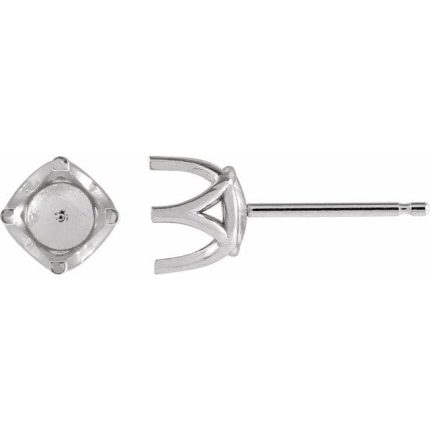 14K Yellow 6 mm Round 4 Prong Woven-Design Earring Mounting