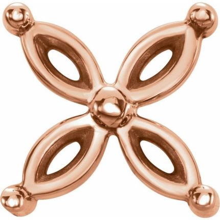 14K Yellow 4x2 mm Marquise Cluster Earring Mounting