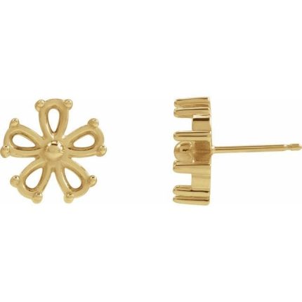 14K Yellow 5x3 mm Pear Earring Mounting