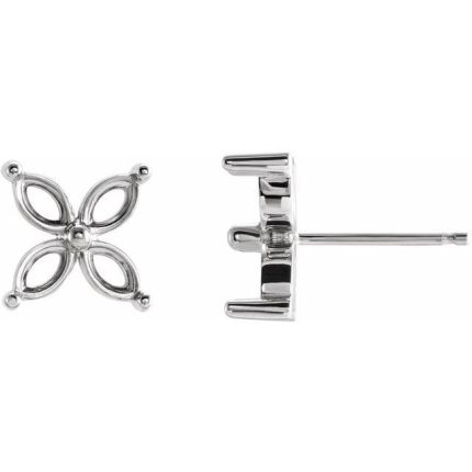 14K Yellow 5x3 mm Marquise Earring Mounting