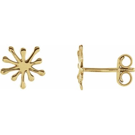 14K White Burst Stud Earrings