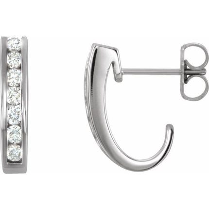 14K White 3/8 CTW Natural Diamond Earrings