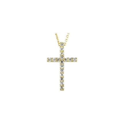 14K White 2 mm Round Cross Pendant Mounting