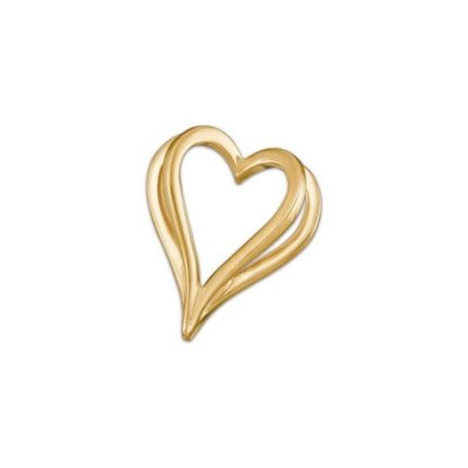 14K White Heart Slide Pendant