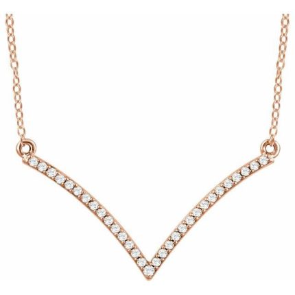 14K Yellow 1/6 CTW Natural Diamond V 18" Necklace