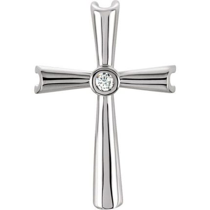 Sterling Silver 2.2 mm Round Cross Pendant Mounting