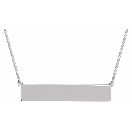 Sterling Silver 6.4x33.5 mm Engravable Rectangle Necklace Center