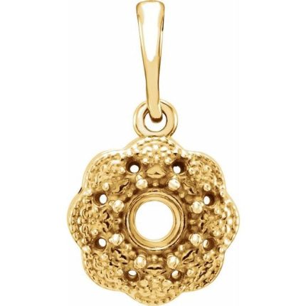14K Yellow Halo-Style Pendant Mounting