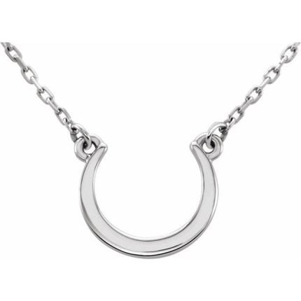 14K White Crescent 18" Necklace