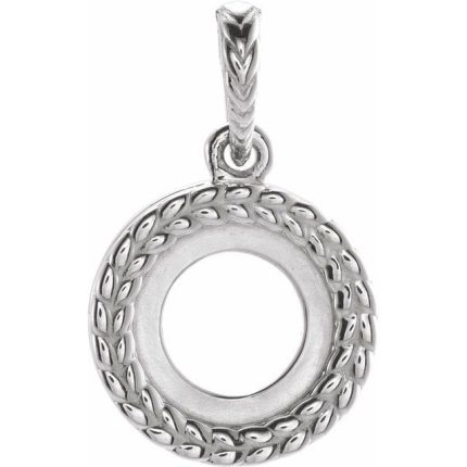 14K White Natural White Opal Pendant