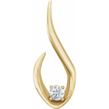 14K White 3 mm Round Freeform Pendant Mounting