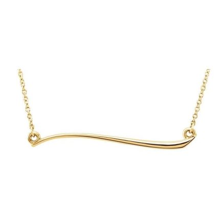 14K Yellow Freeform Bar 17 1/2" Necklace