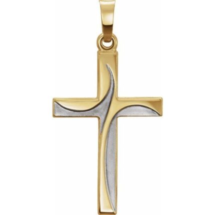 14K Yellow Cross Pendant