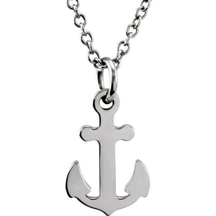 Sterling Silver Tiny Posh® Petite Anchor 16-18" Necklace
