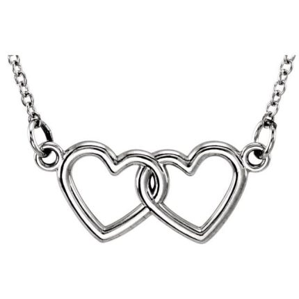 Sterling Silver Tiny Posh® Double Heart 16-18" Necklace