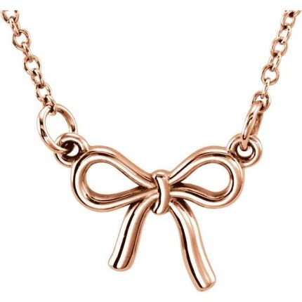Sterling Silver Tiny Posh® Knotted Bow 16-18" Necklace