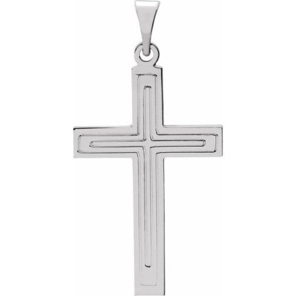 14K Yellow 28x18 mm Cross Pendant