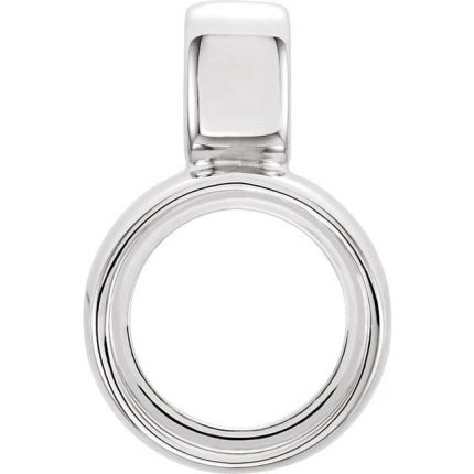Sterling Silver 10 mm Round Bezel-Set Pendant Mounting