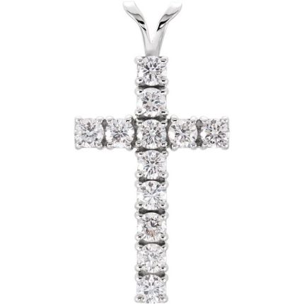 Sterling Silver 3 mm Round Cross Pendant Mounting