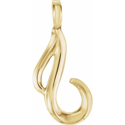 14K White Freeform Pendant