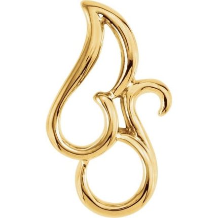 14K White Freeform Pendant