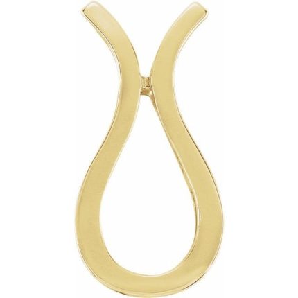 14K White 20.7x10 mm Freeform Pendant