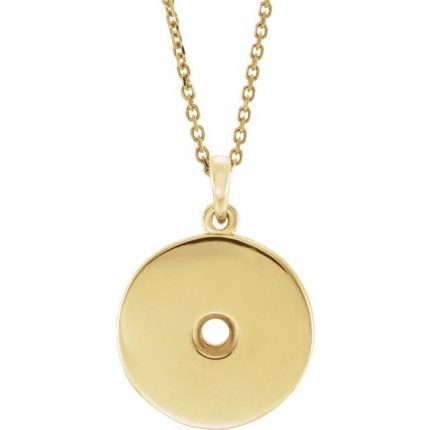 14K Yellow 3 mm Round Disc 16-18" Necklace Mounting