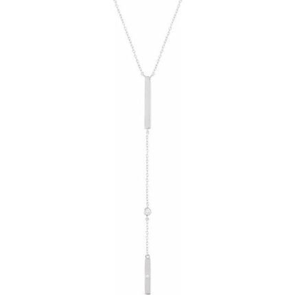 14K Yellow .06 CTW Natural Diamond Bar 16-18" Necklace