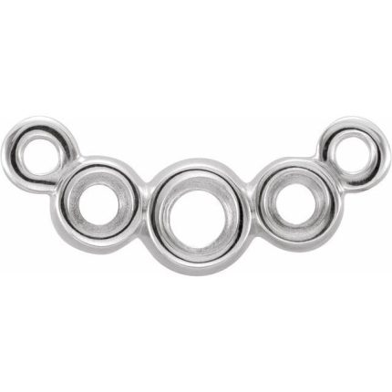 14K White Three-Stone Bezel-Set 16-18" Necklace Mounting