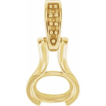 14K Yellow 8x6 mm Oval Bezel-Set Pendant Mounting