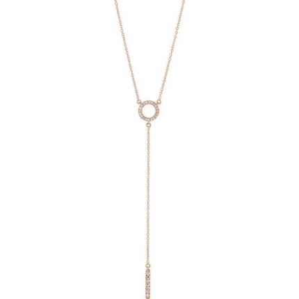 14K Yellow 1/6 CTW Natural Diamond Bar 16-18" Necklace