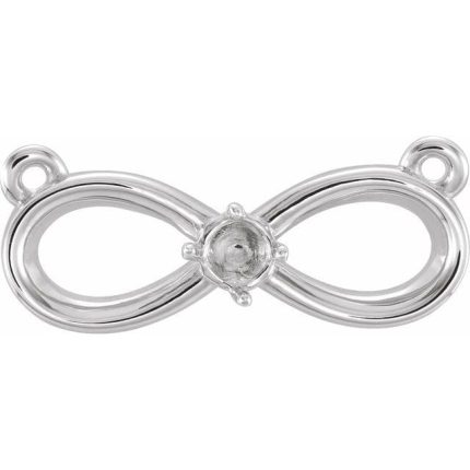 14K White Infinity-Inspired 16-18" Necklace Mounting