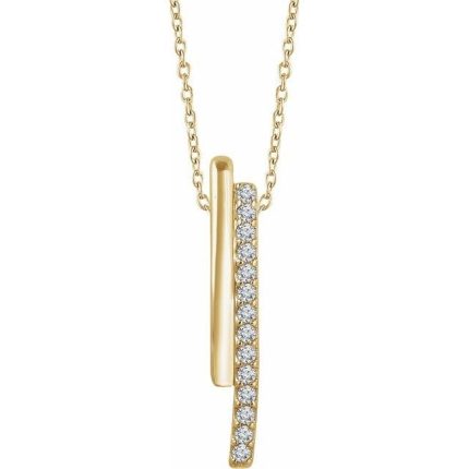 14K Yellow 1/5 CTW Natural Diamond Bar 16-18" Necklace