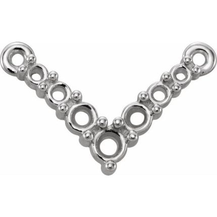 14K White V 16-18" Necklace Mounting