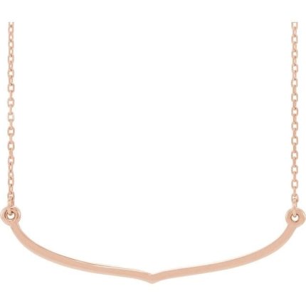 14K Yellow Freeform Bar 16-18" Necklace