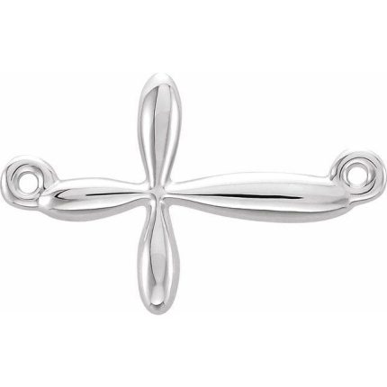 14K White Sideways Cross 16-18" Necklace