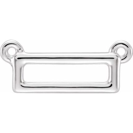 14K White Rectangle Bar 16-18" Necklace