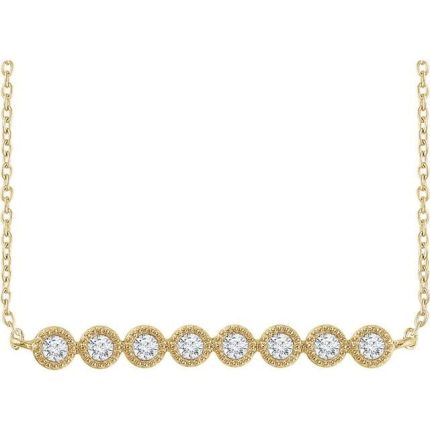 14K Yellow 1/5 CTW Natural Diamond Bar 16-18" Necklace