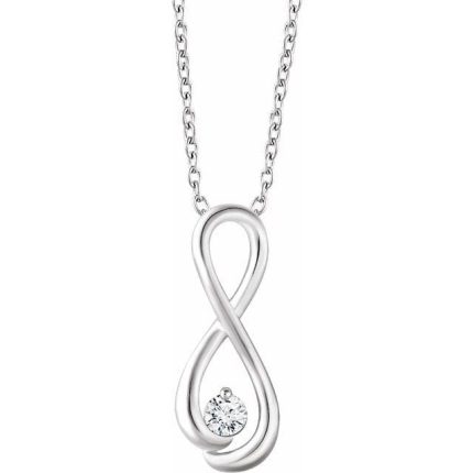 14K Yellow 1/6 CTW Natural Diamond Infinity-Inspired 16-18" Necklace