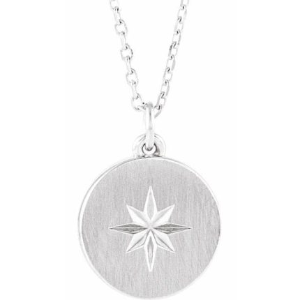 14K Yellow Star Disc Pendant