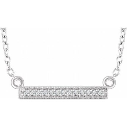 14K Yellow .05 CTW Natural Diamond Bar 16-18" Necklace
