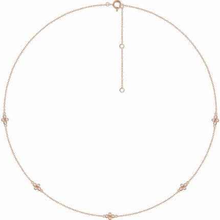 14K Yellow 1/6 CTW Natural Diamond 5-Station 16-18" Necklace