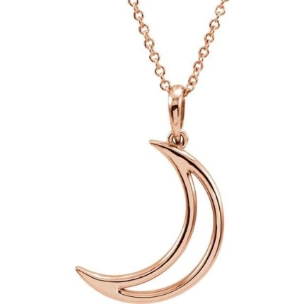 Sterling Silver 25.7x4.7 mm Crescent Moon Pendant