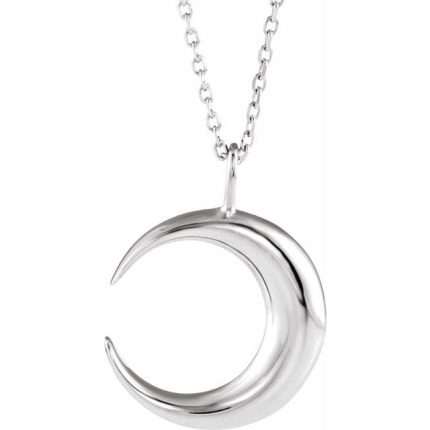 14K Yellow Crescent Moon 16-18" Necklace