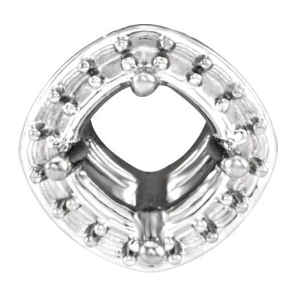 14K White 5 mm Round Halo-Style Pendant Mounting