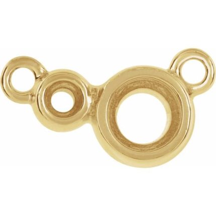 14K White 3 mm Round Accented Bezel-Set 18" Necklace Mounting